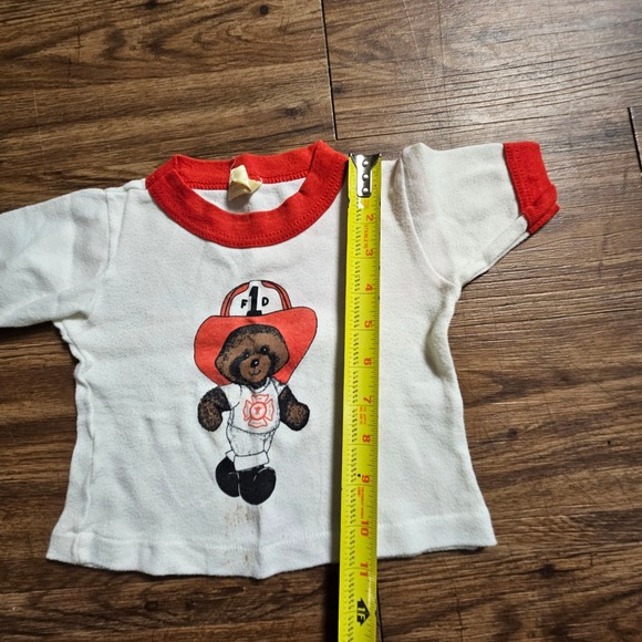 Vintage Paramount Bear Graphic Ringer Tee Baby 18 Mos. Cotton Blend 80s Kidcore - Picture 4 of 6